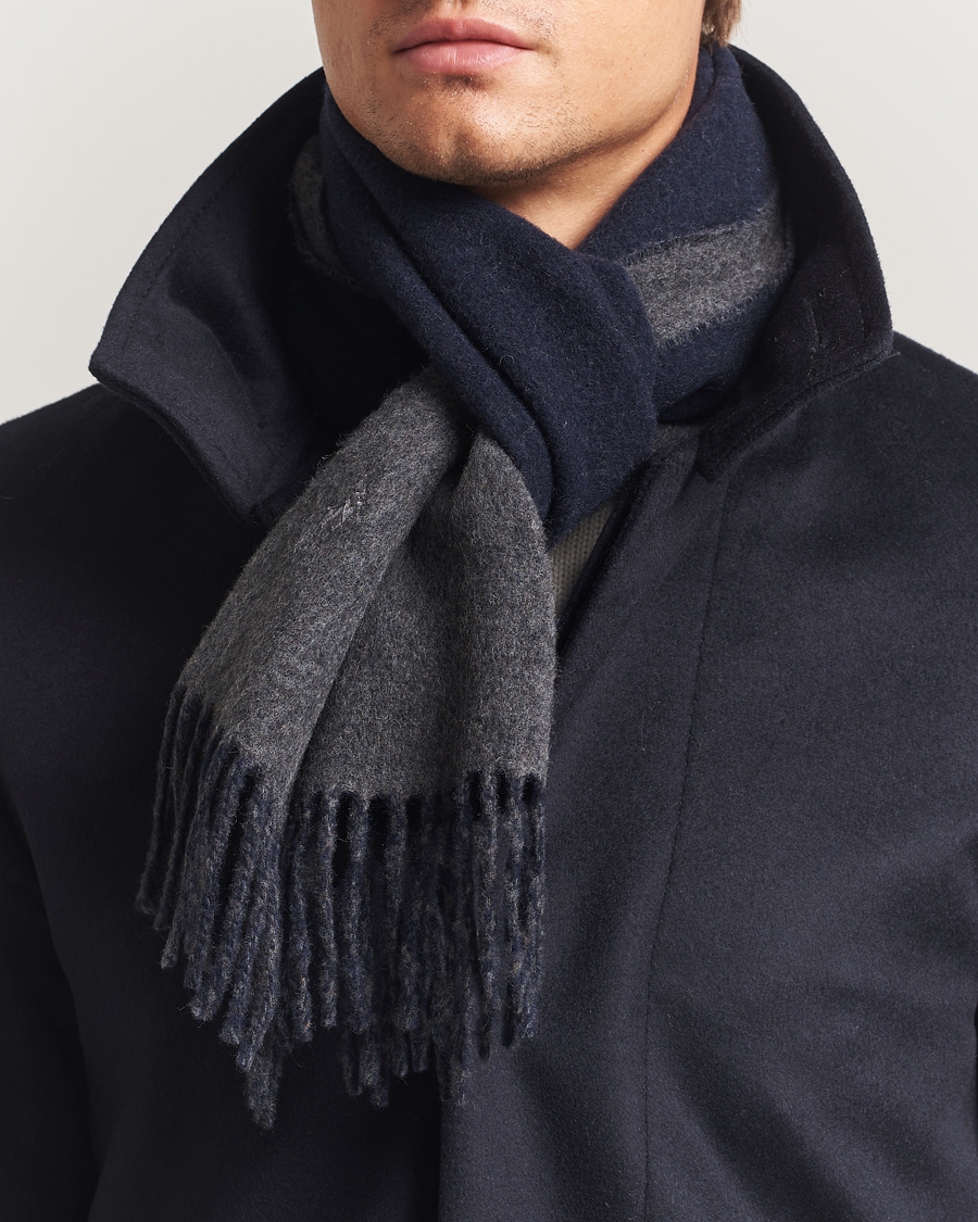 Heren | Sjaals | Polo Ralph Lauren | Reversible Wool Scarf Navy/Charcoal