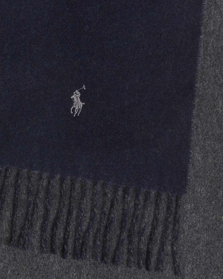 Heren | Sjaals | Polo Ralph Lauren | Reversible Wool Scarf Navy/Charcoal