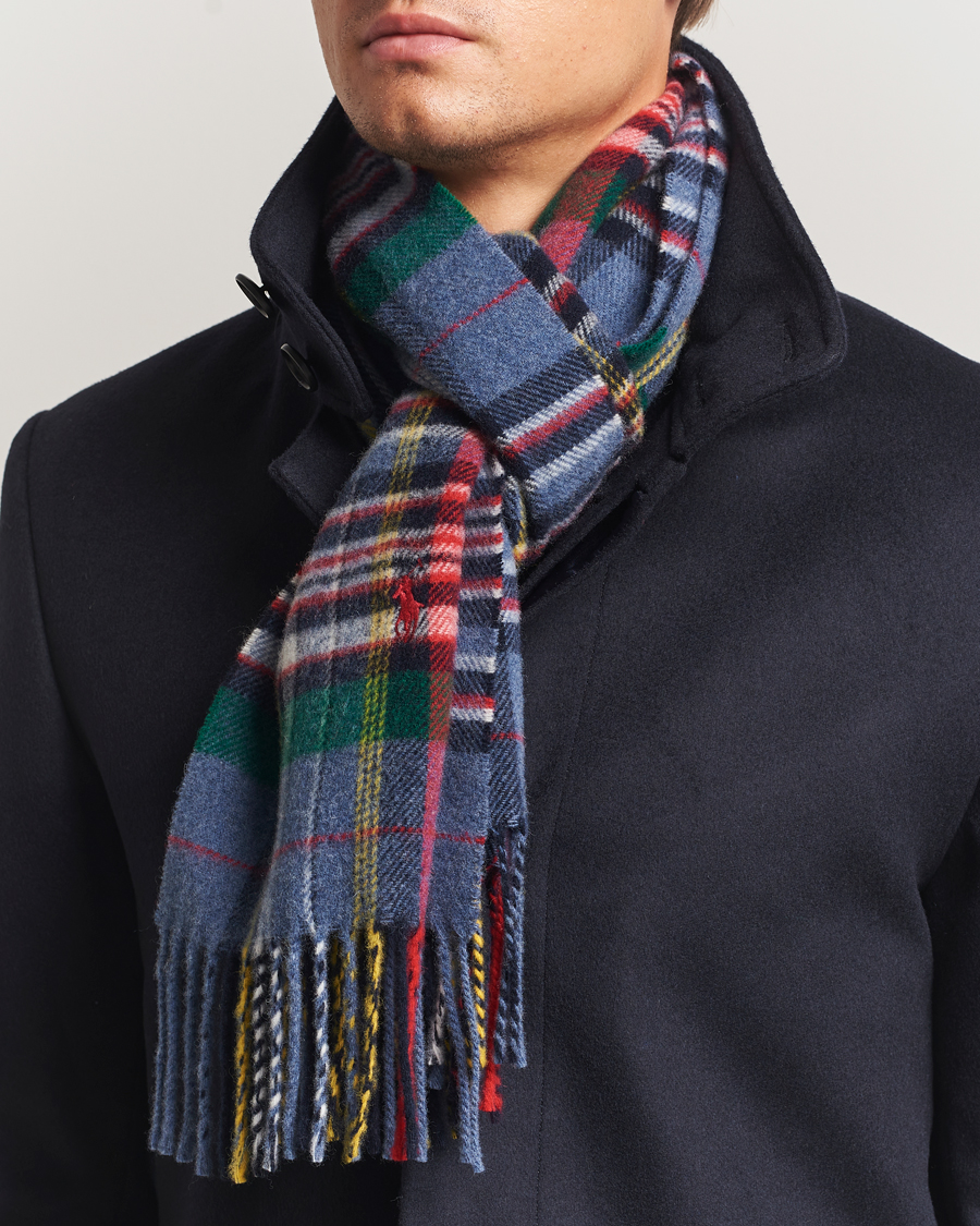 Heren | Polo Ralph Lauren Classic Wool Scarf Blue Multi | Polo Ralph Lauren | Classic Wool Scarf Blue Multi