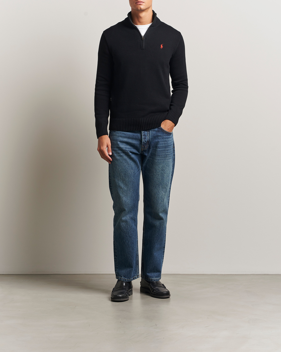 Heren | Truien | Polo Ralph Lauren | Cotton Pullover Half-Zip Polo Black