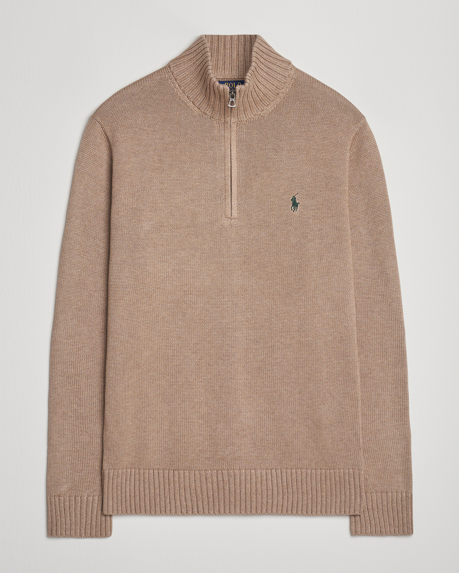Heren | Truien | Polo Ralph Lauren | Cotton Pullover Half-Zip Bronze Melange