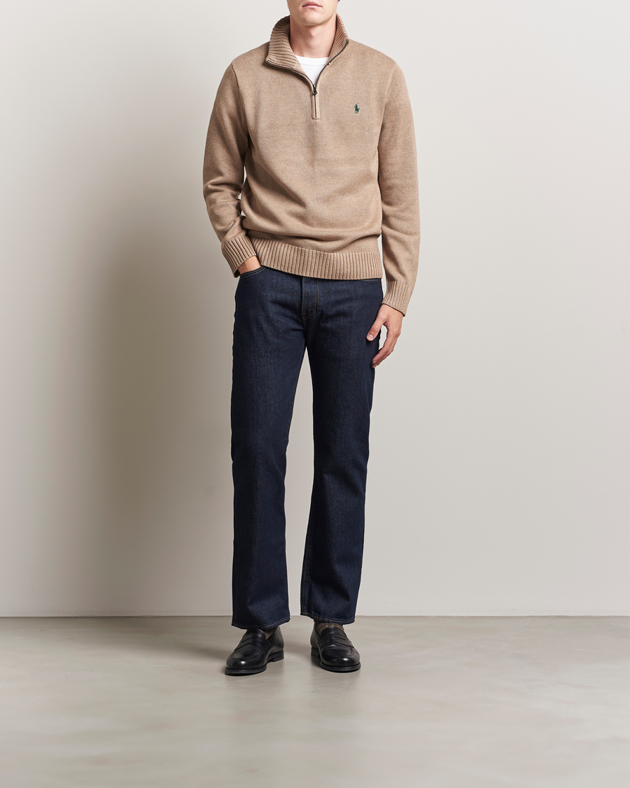 Heren | Truien | Polo Ralph Lauren | Cotton Pullover Half-Zip Bronze Melange