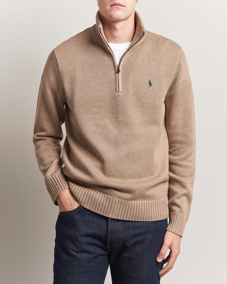 Heren | Truien | Polo Ralph Lauren | Cotton Pullover Half-Zip Bronze Melange