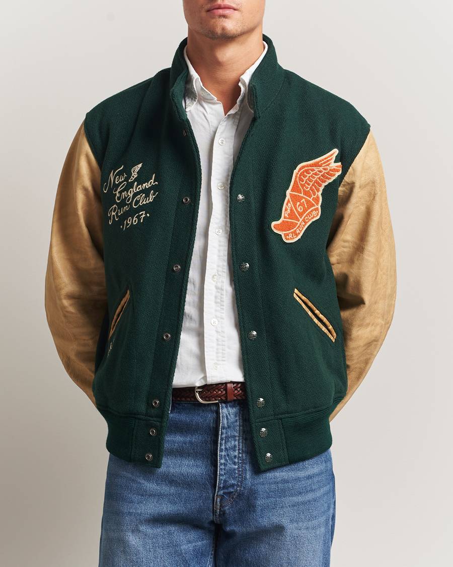 Heren | Jassen | Polo Ralph Lauren | Varsity Wool/Leather Bomber Jacket Churchill Green