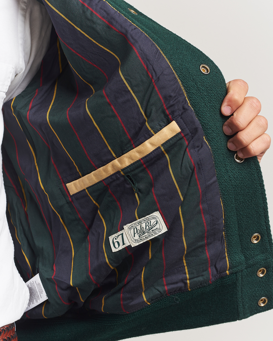 Heren | Jassen | Polo Ralph Lauren | Varsity Wool/Leather Bomber Jacket Churchill Green