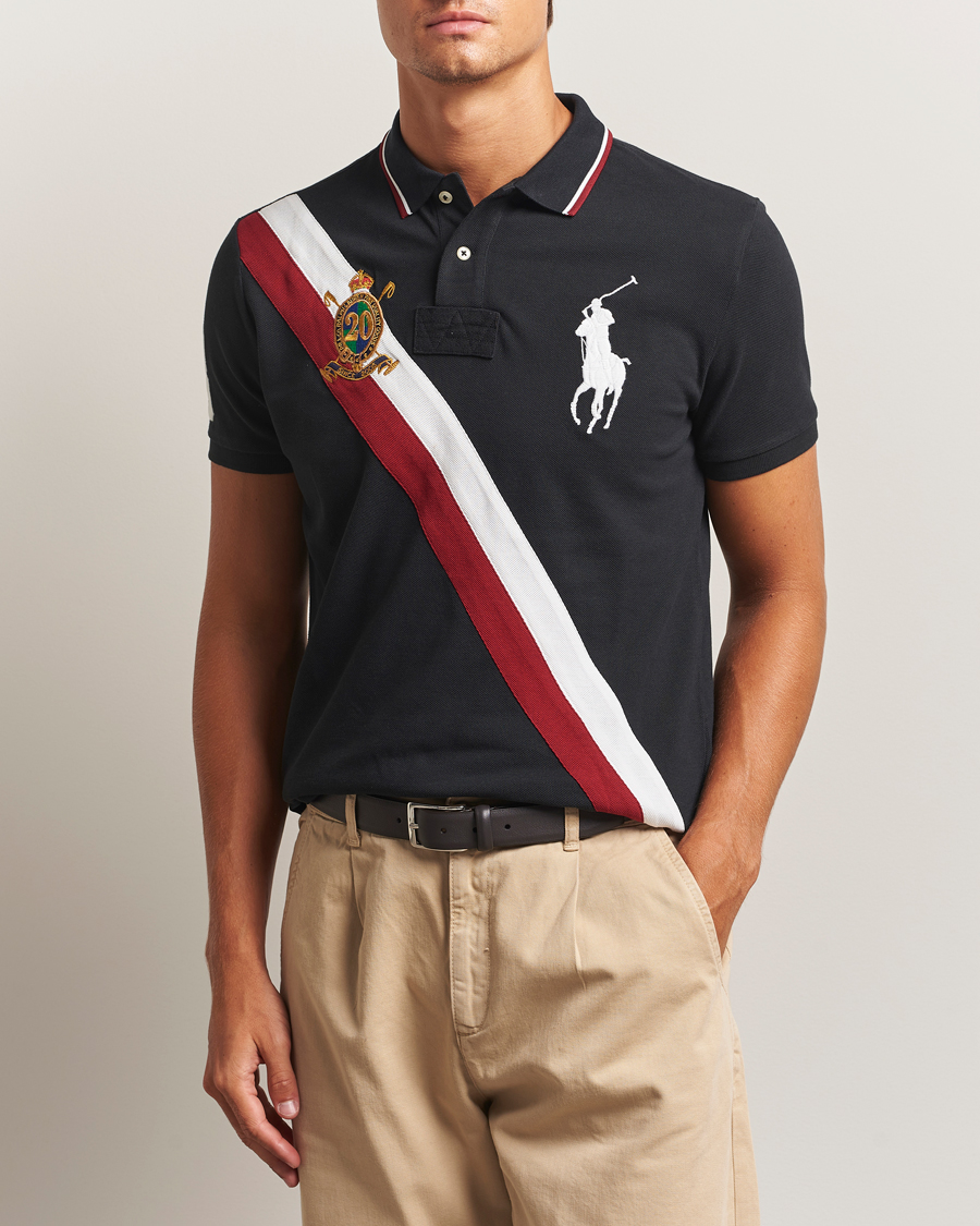 Heren | Polo's | Polo Ralph Lauren | Diagonal Stripe Big Pony Polo Polo Black
