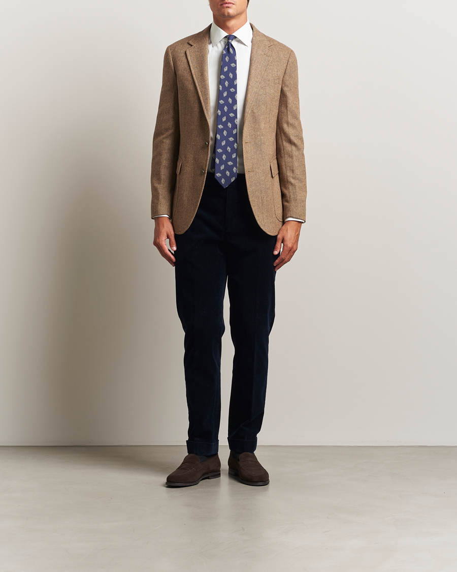 Heren | Blazers | Polo Ralph Lauren | Single Breasted Herringbone Sportcoat Brown/Tan