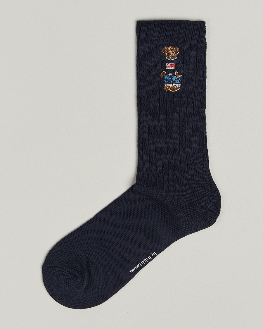 Heren | Ondergoed | Polo Ralph Lauren | Embroidered Bear Crew Sock Navy