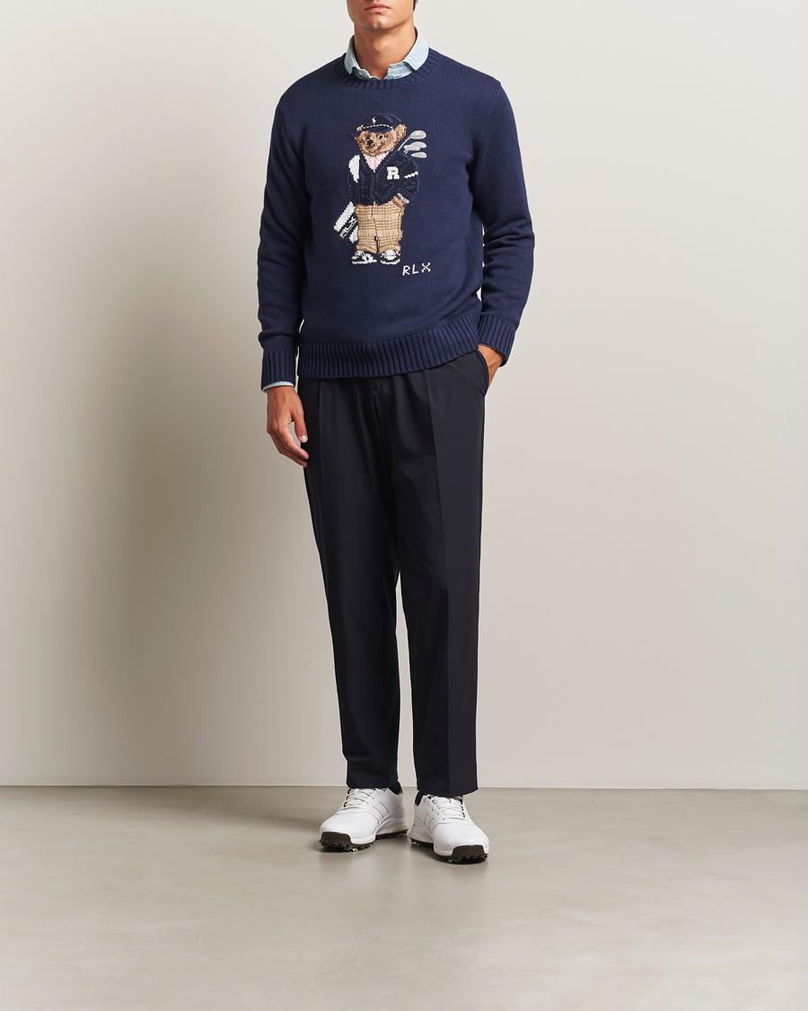 Heren | Truien | RLX Ralph Lauren | Cotton Crew Neck Bear Sweater Refined Navy
