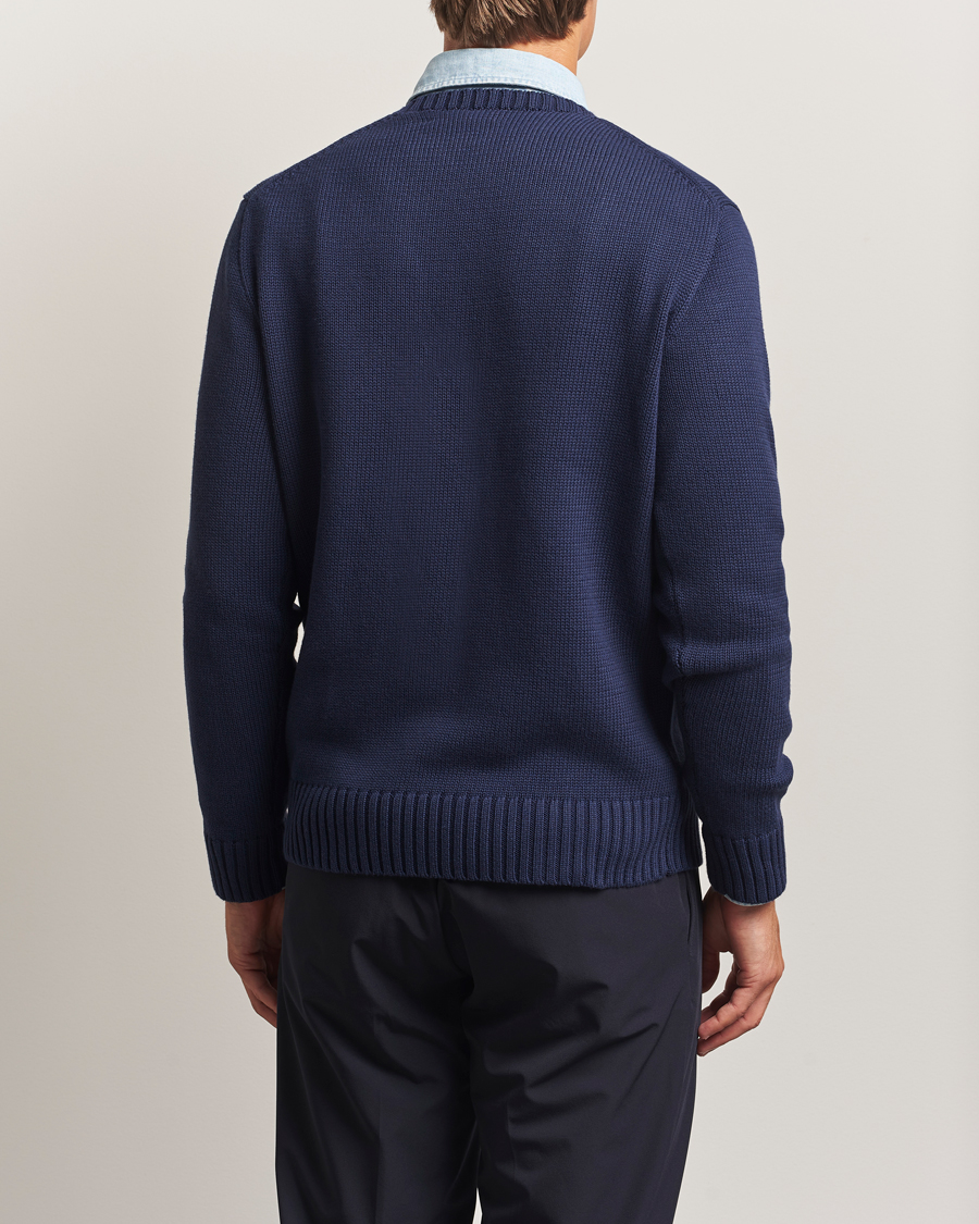 Heren | Truien | RLX Ralph Lauren | Cotton Crew Neck Bear Sweater Refined Navy