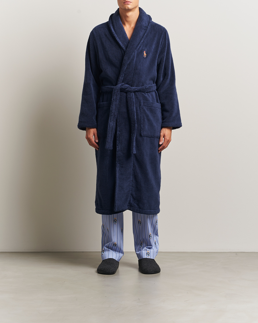 Heren | Pyjama's en gewaden | Polo Ralph Lauren | Cotton Terry Logo Robe Cruise Navy