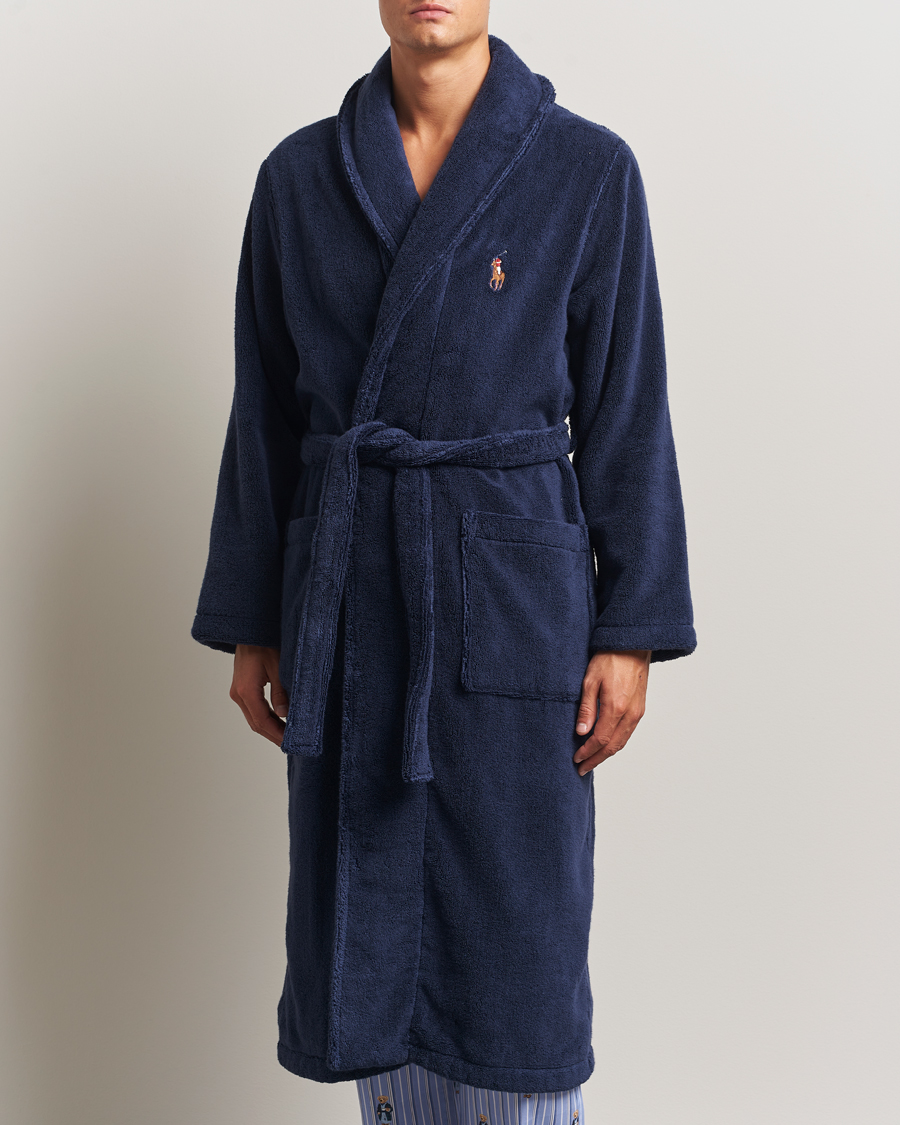Heren | Pyjama's en gewaden | Polo Ralph Lauren | Cotton Terry Logo Robe Cruise Navy