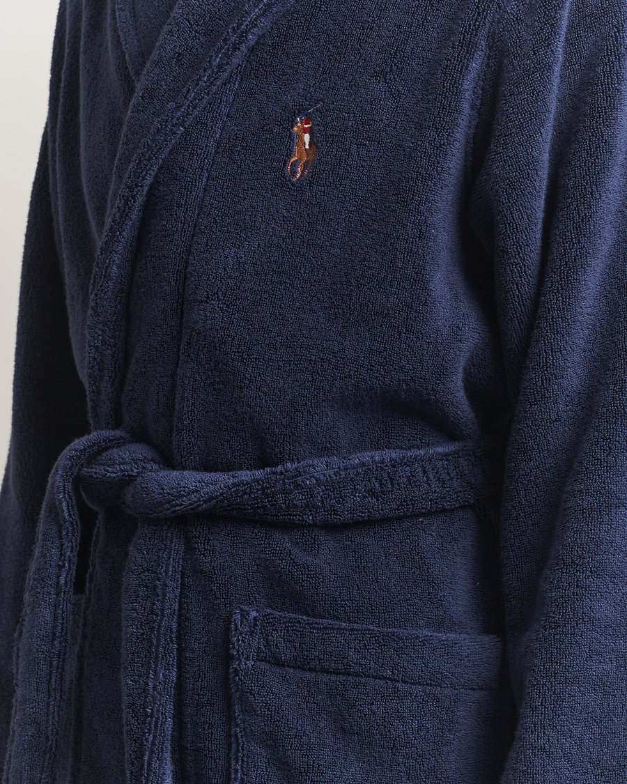 Heren | Pyjama's en gewaden | Polo Ralph Lauren | Cotton Terry Logo Robe Cruise Navy