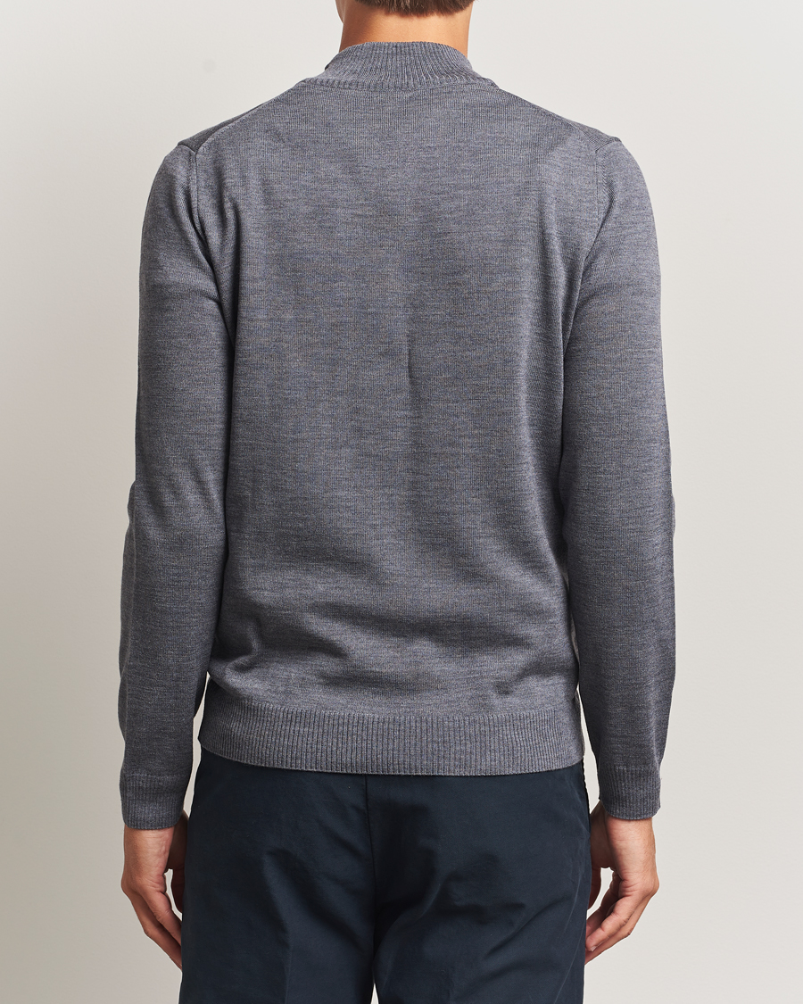 Heren | Truien | Stenströms | Merino Half-Zip Grey