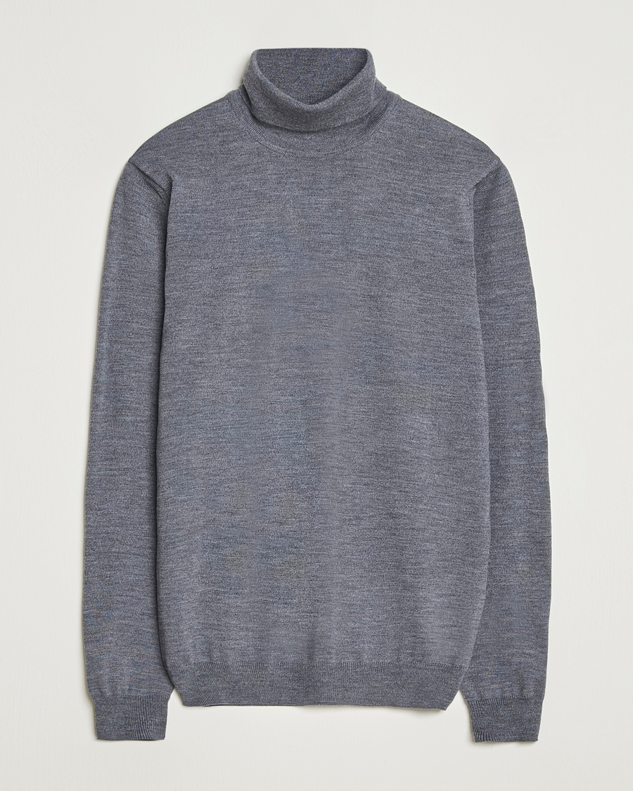 Heren | Truien | Stenströms | Merino Rollneck Grey