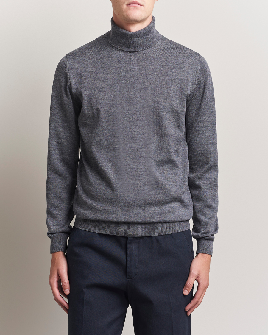 Heren | Truien | Stenströms | Merino Rollneck Grey