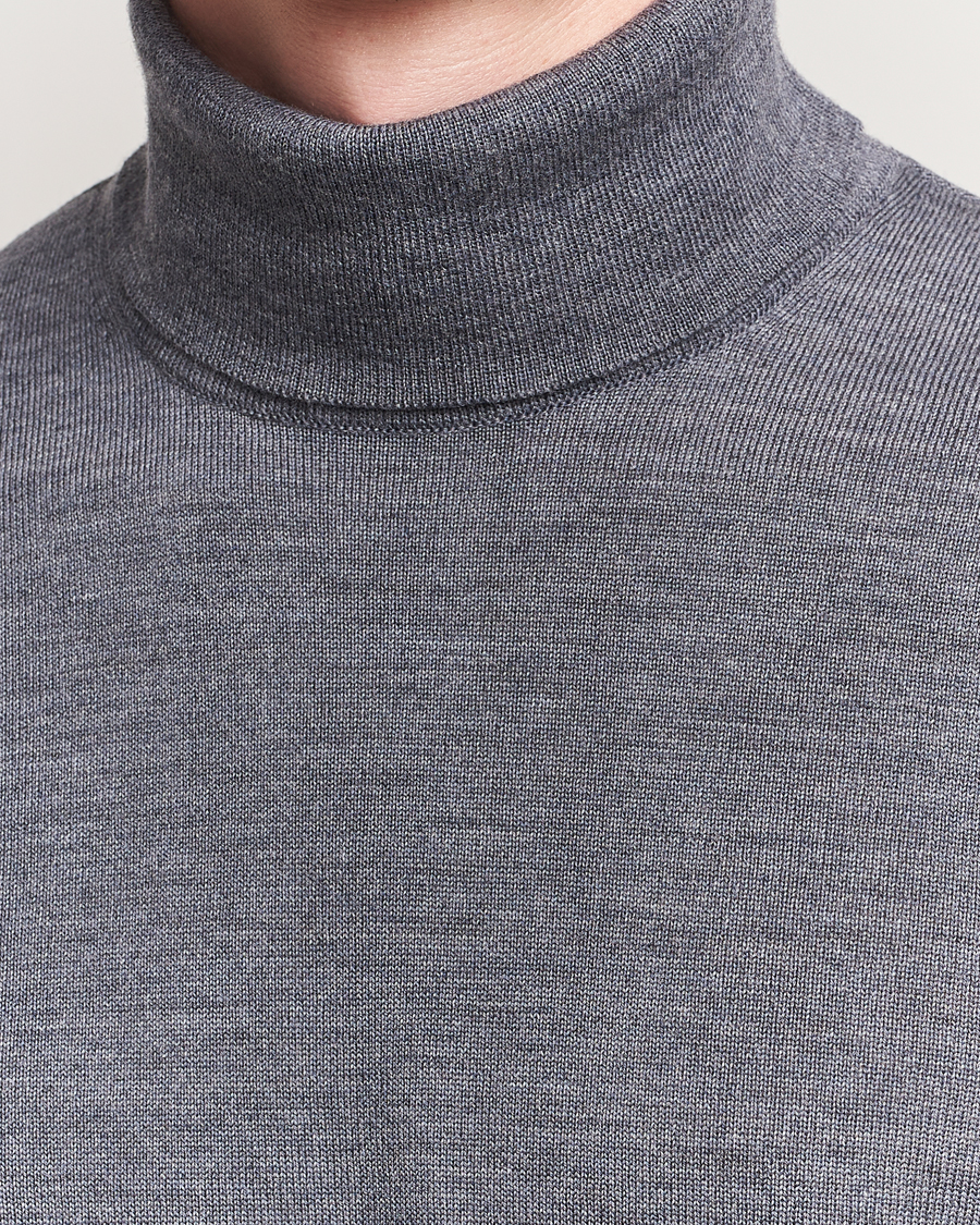Heren | Truien | Stenströms | Merino Rollneck Grey