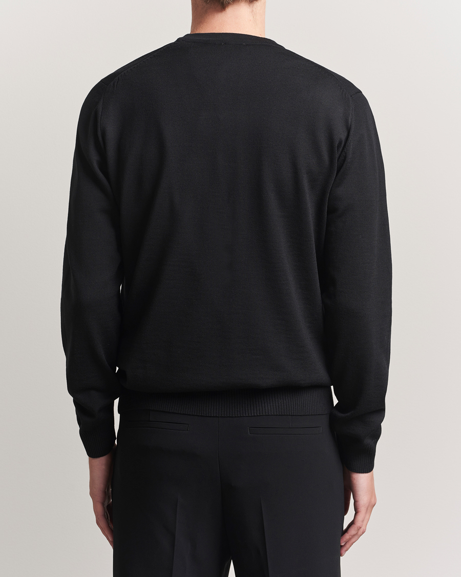 Heren | Truien | Stenströms | Merino Cardigan Black