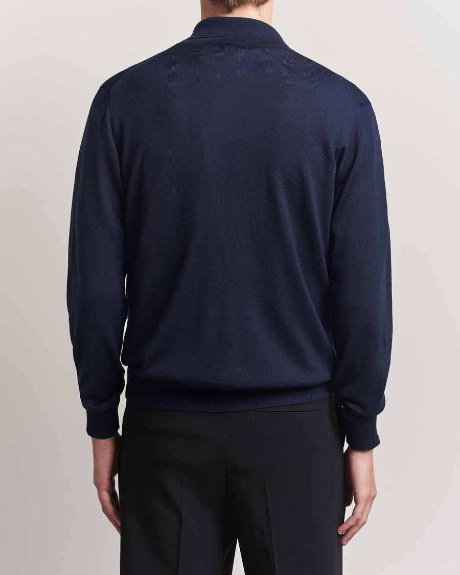 Heren | Truien | Stenströms | Merino Pocket Cardigan Navy