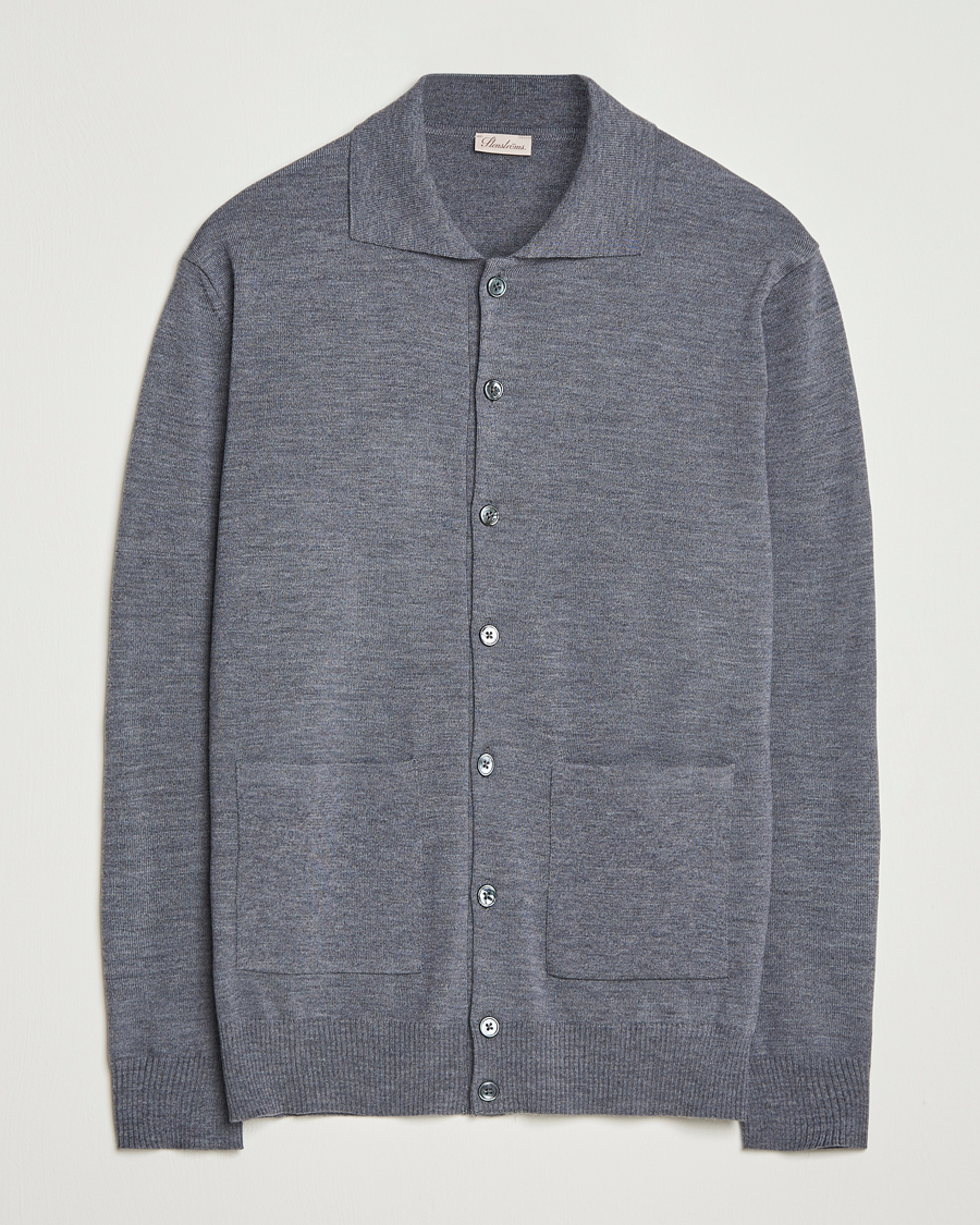 Heren | Truien | Stenströms | Merino Pocket Cardigan Grey