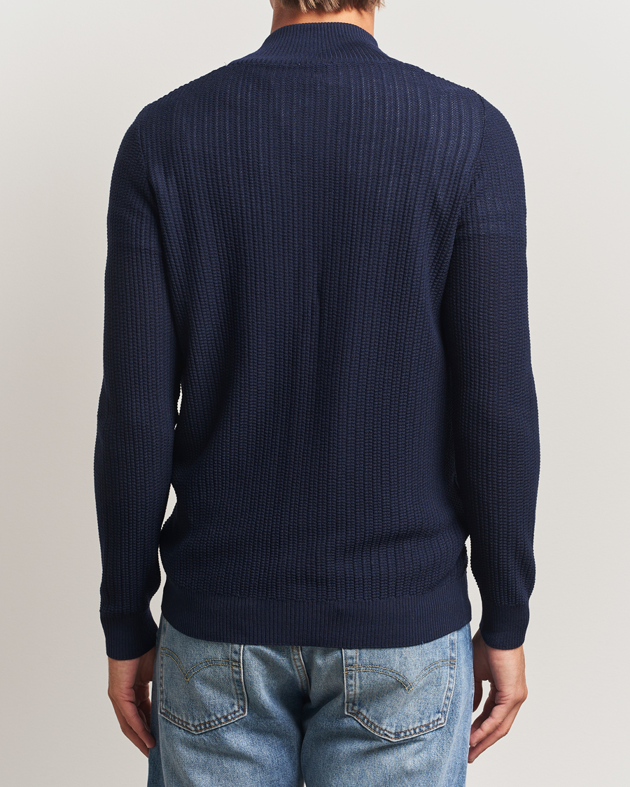 Heren | Truien | Stenströms | Knitted Structure Cardigan Navy