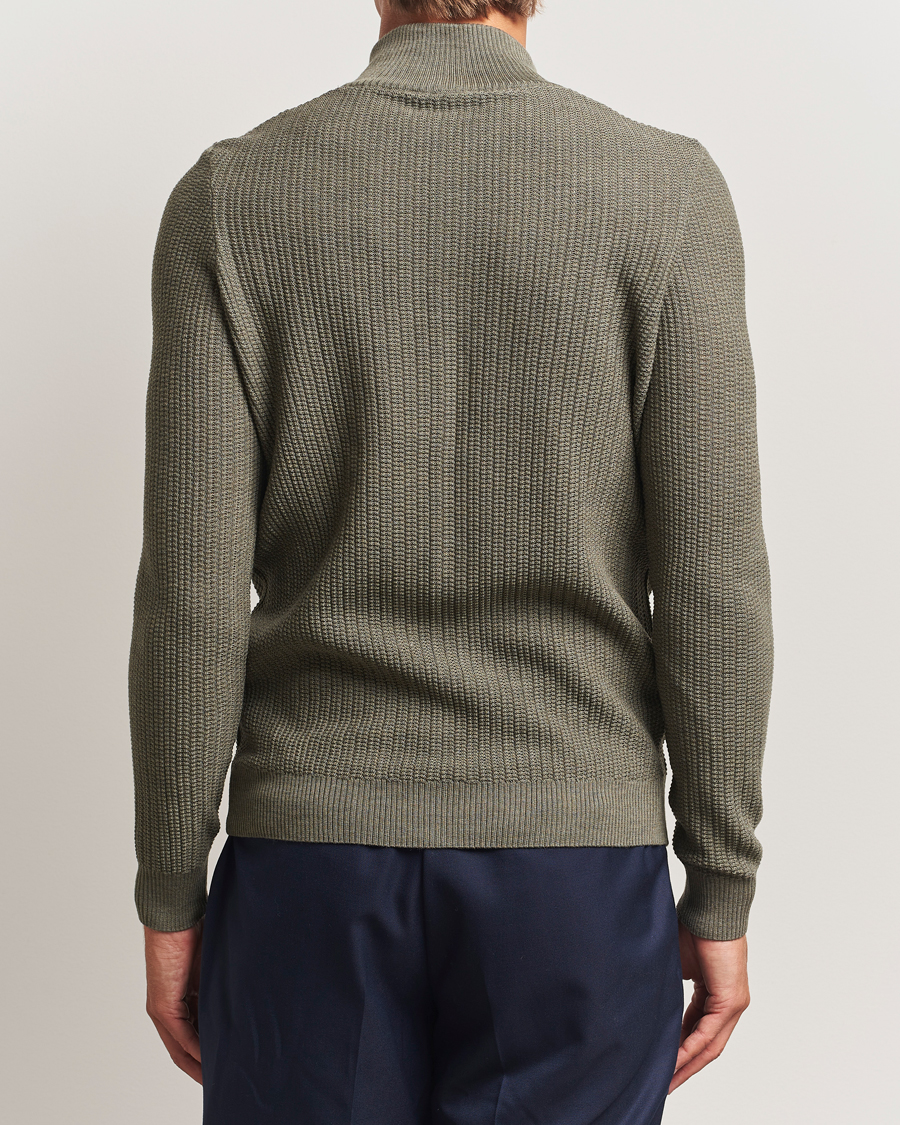 Heren | Truien | Stenströms | Knitted Structure Cardigan Green