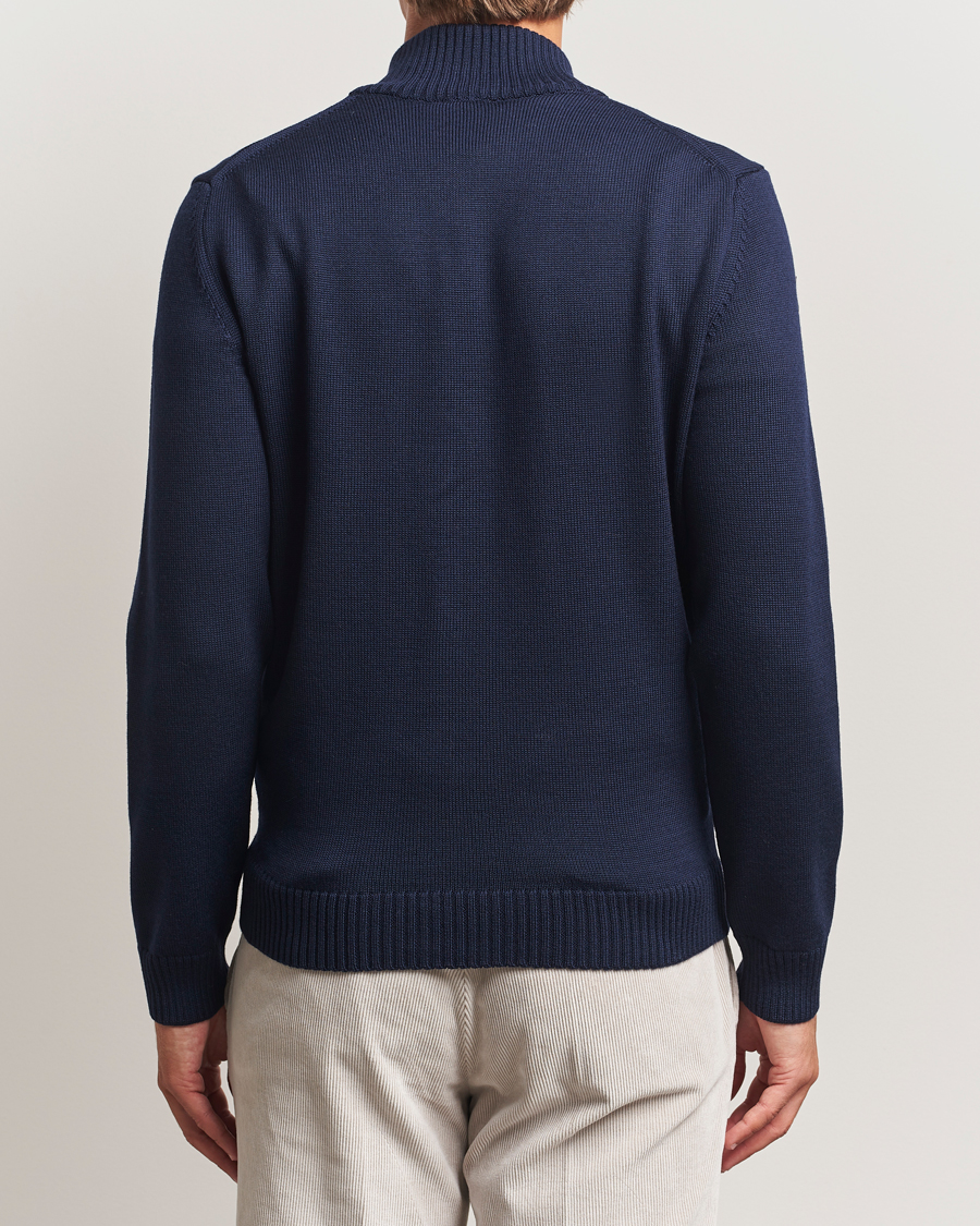 Heren | Truien | Stenströms | Chunky Knitted Merino Cardigan Navy