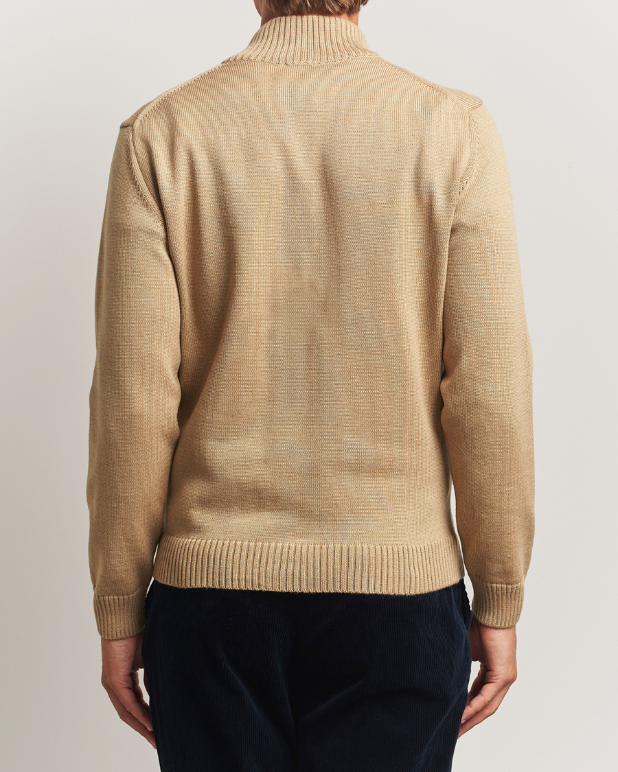 Heren | Truien | Stenströms | Chunky Knitted Merino Cardigan Beige