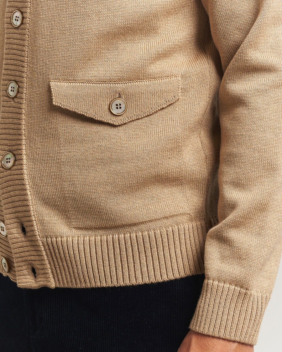 Heren | Truien | Stenströms | Chunky Knitted Merino Cardigan Beige
