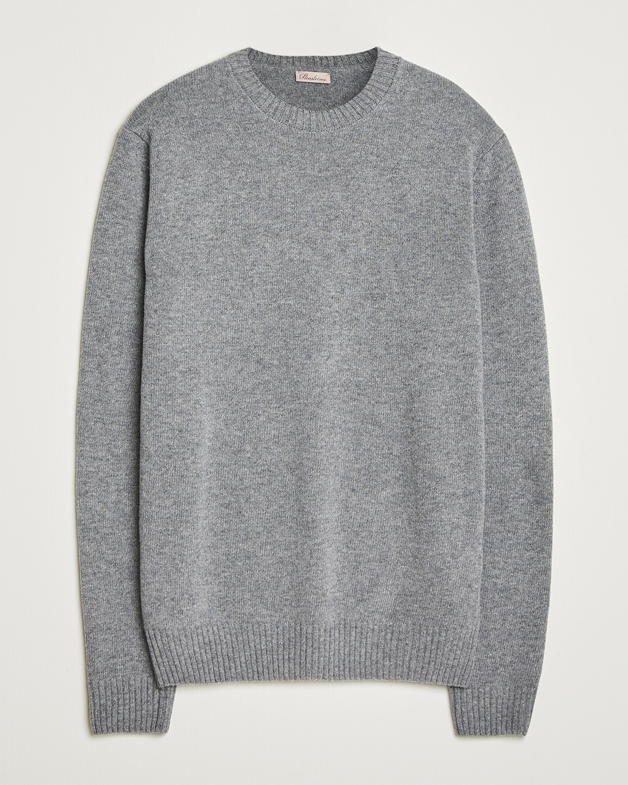 Heren | Truien | Stenströms | Brushed Merino Crew Neck Grey