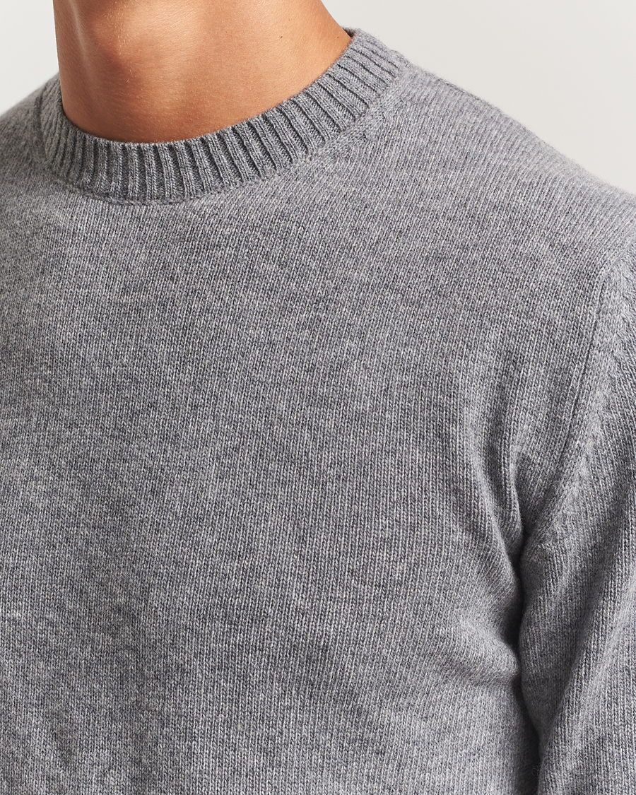 Heren | Truien | Stenströms | Brushed Merino Crew Neck Grey