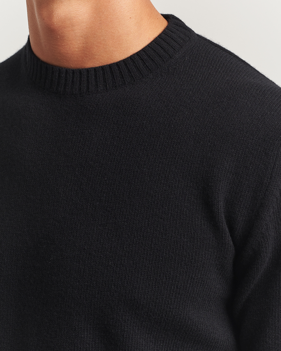 Heren | Truien | Stenströms | Brushed Merino Crew Neck Black