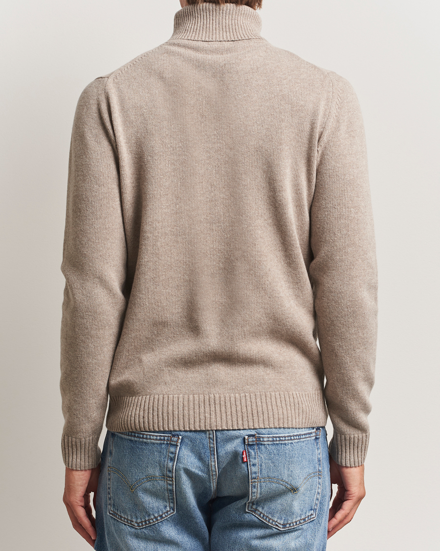 Heren | Truien | Stenströms | Brushed Merino Rollneck Light Brown