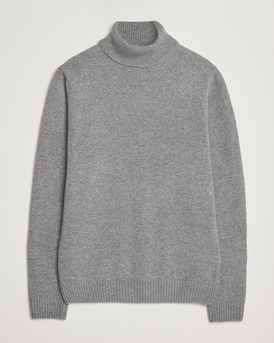 Heren | Truien | Stenströms | Brushed Merino Rollneck Grey