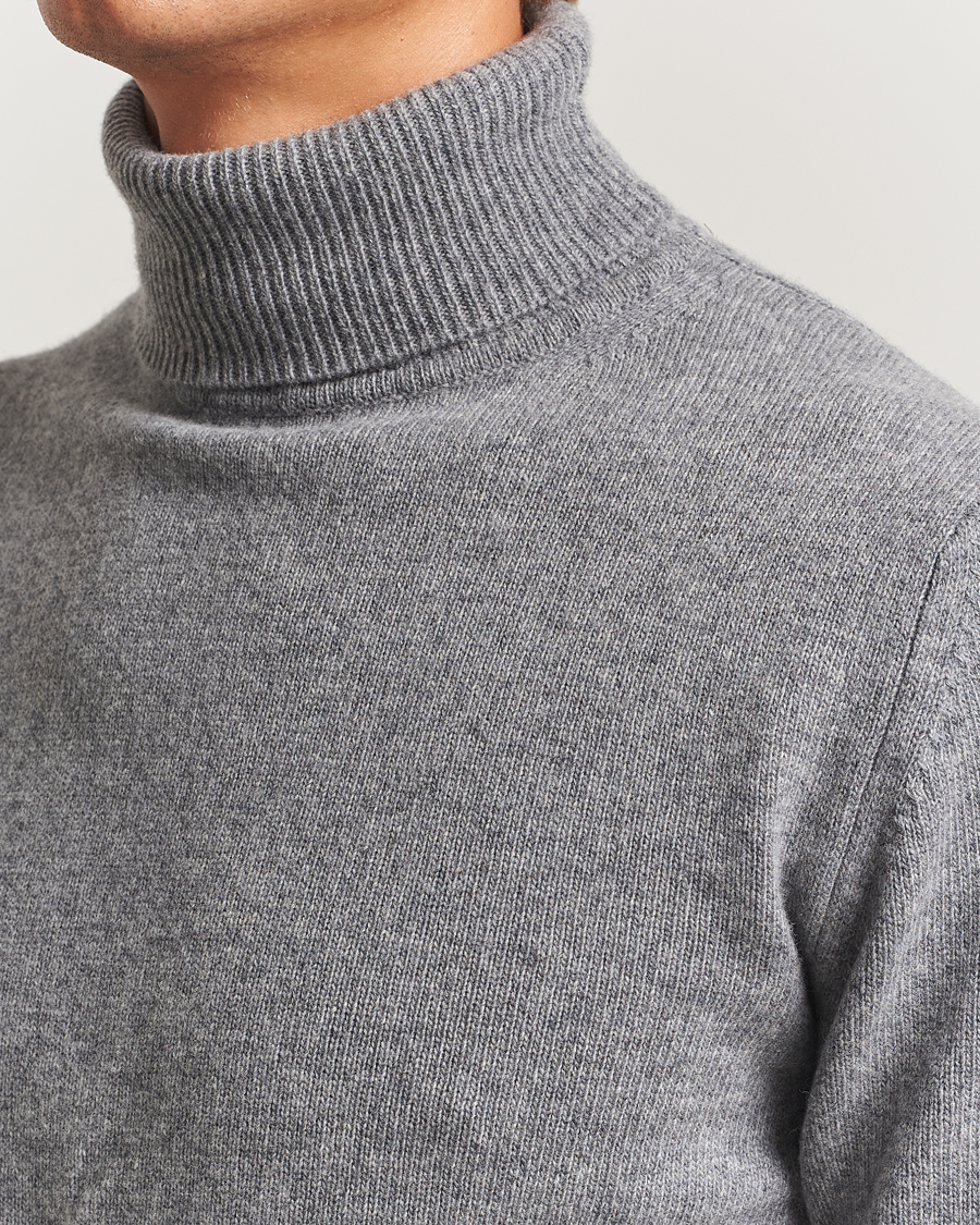 Heren | Truien | Stenströms | Brushed Merino Rollneck Grey