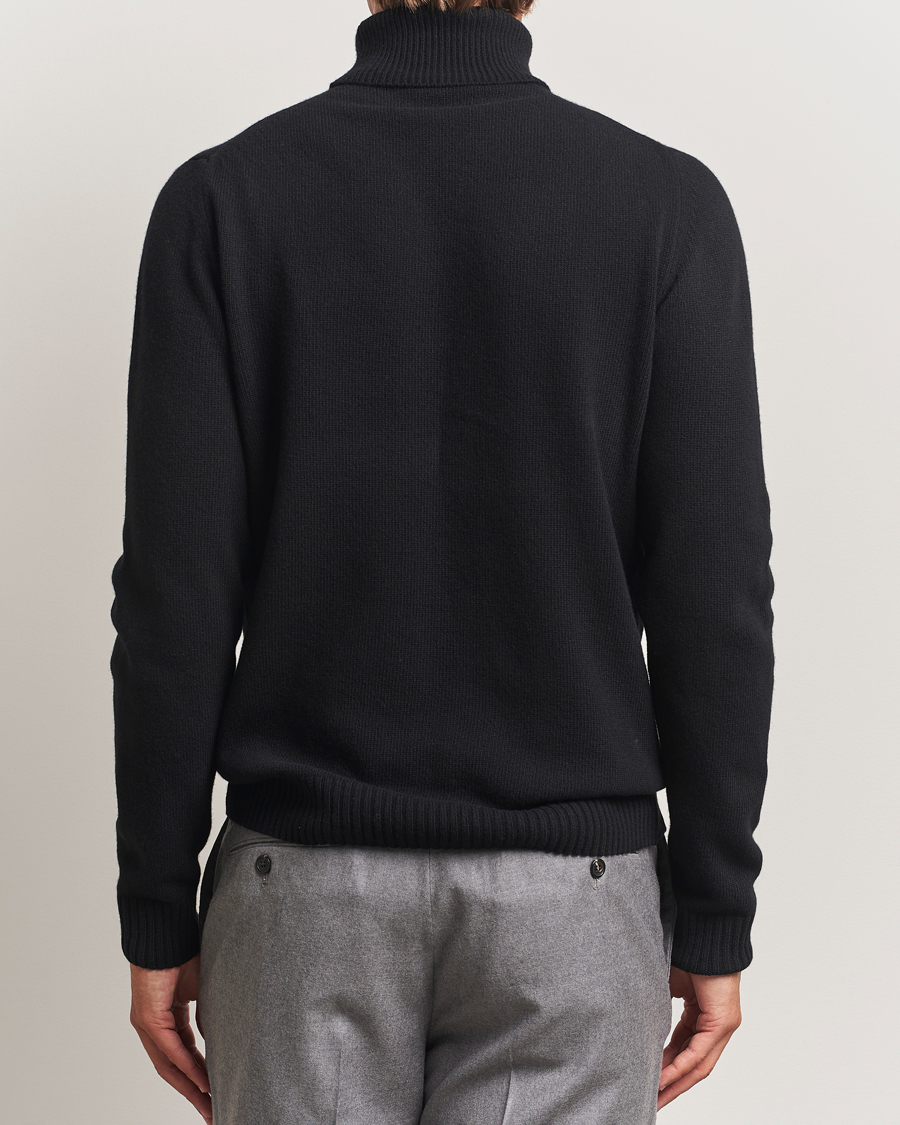Heren | Truien | Stenströms | Brushed Merino Rollneck Black