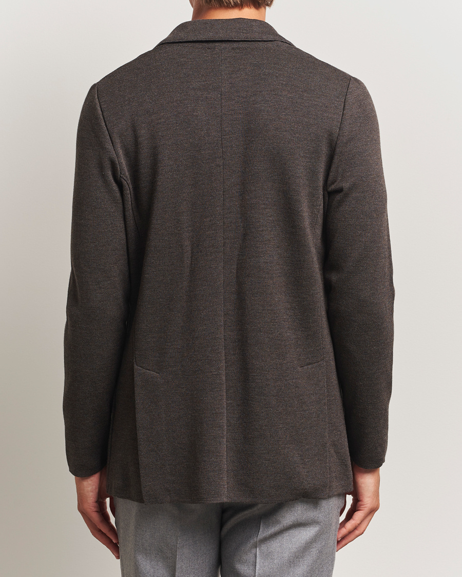 Heren | Blazers | Stenströms | Milano Knitted Merino Blazer Dark Brown