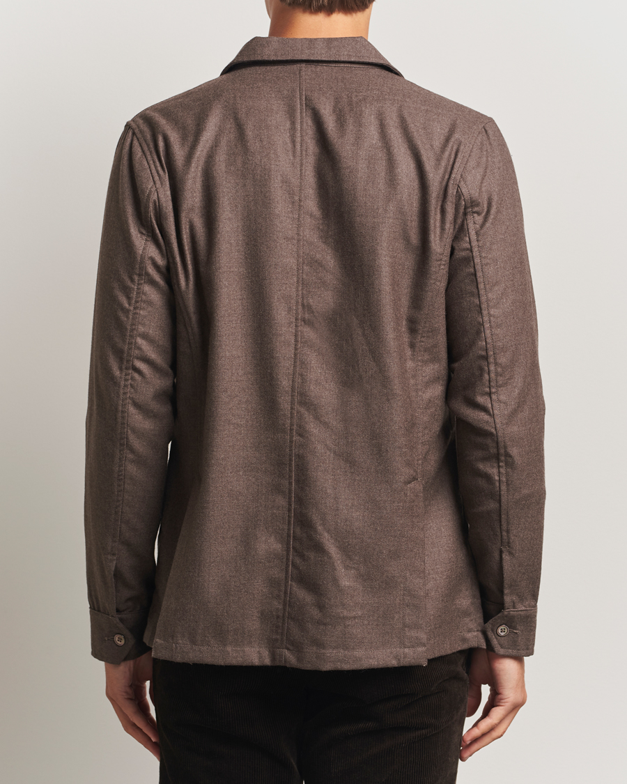 Heren | Overhemden | Stenströms | Wool Overshirt Brown