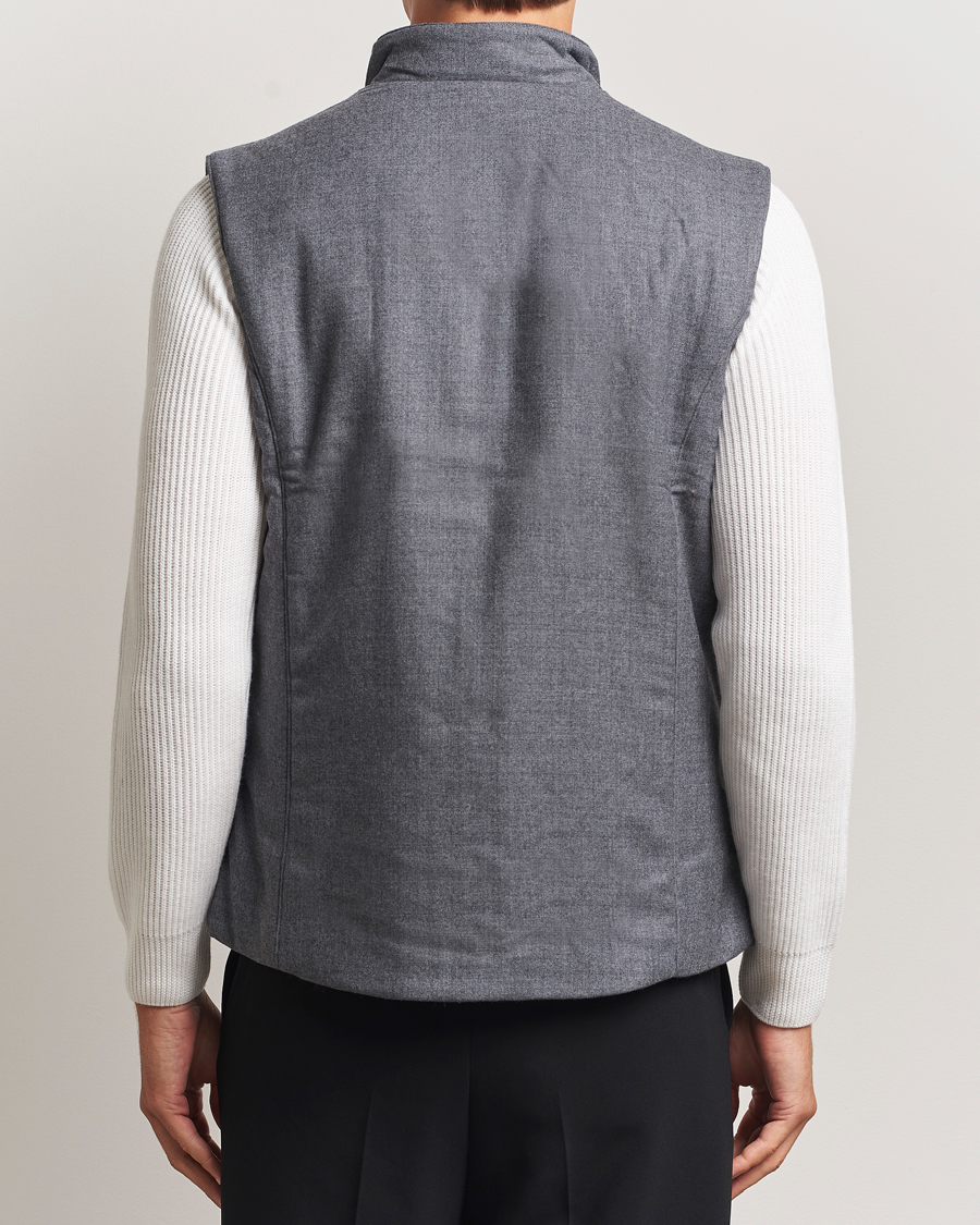 Heren | Gilets | Stenströms | Wool Alcantara Detail Light Padded Vest Grey