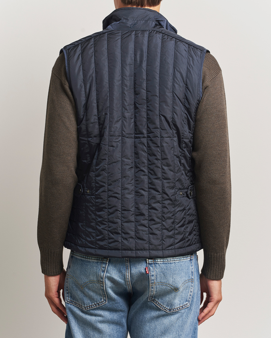Heren | Gilets | Stenströms | Nylon Quilted Light Padded Vest Navy