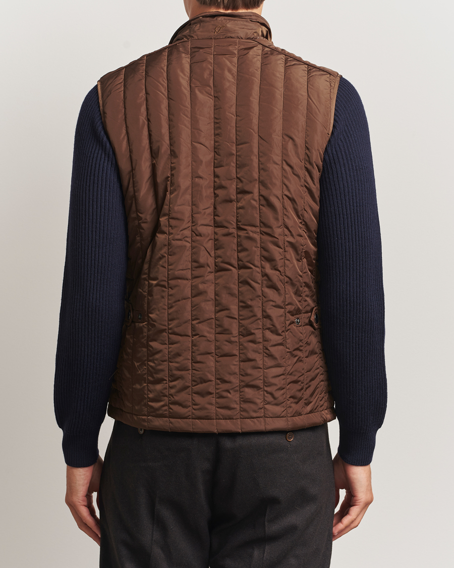 Heren | Gilets | Stenströms | Nylon Quilted Light Padded Vest Brown