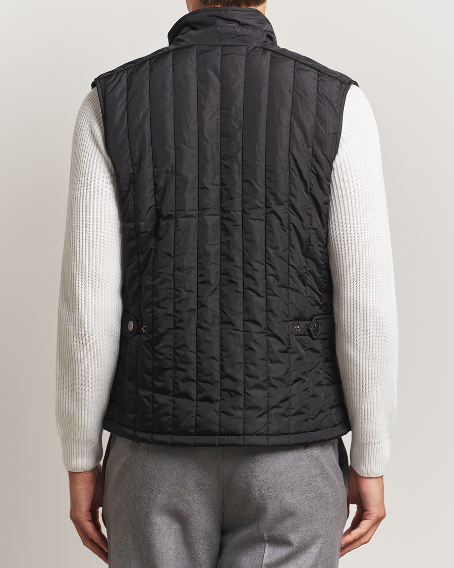 Heren | Gilets | Stenströms | Nylon Quilted Light Padded Vest Black