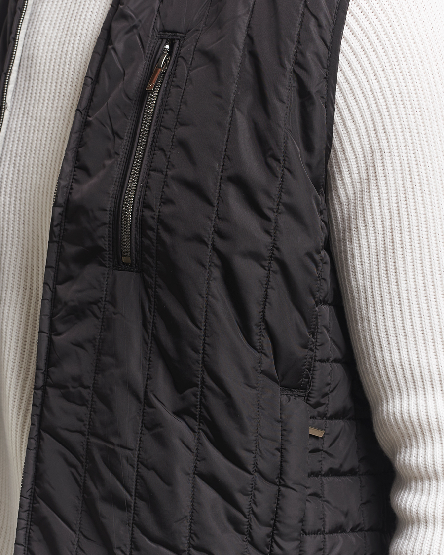 Heren | Gilets | Stenströms | Nylon Quilted Light Padded Vest Black