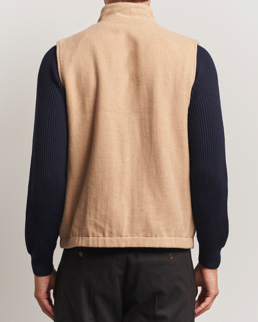 Heren | Gilets | Stenströms | Reversible Wool Vest Beige
