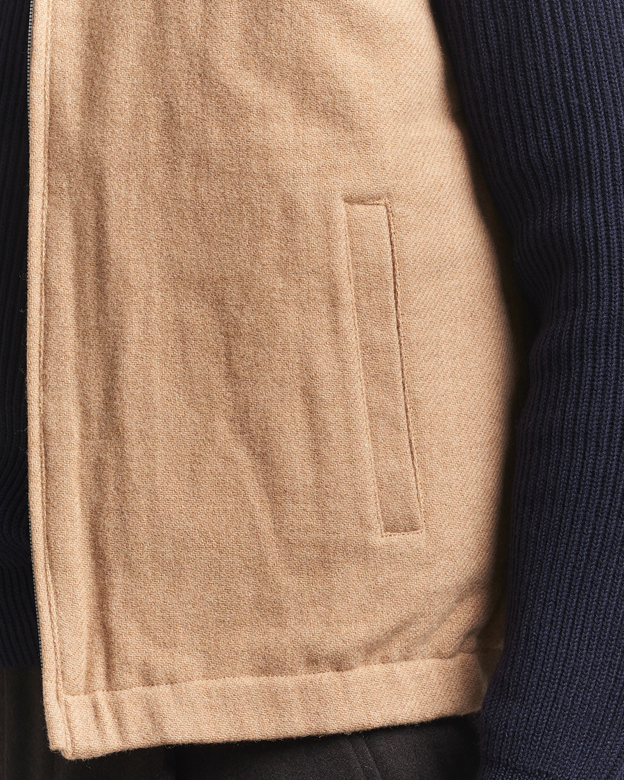 Heren | Gilets | Stenströms | Reversible Wool Vest Beige
