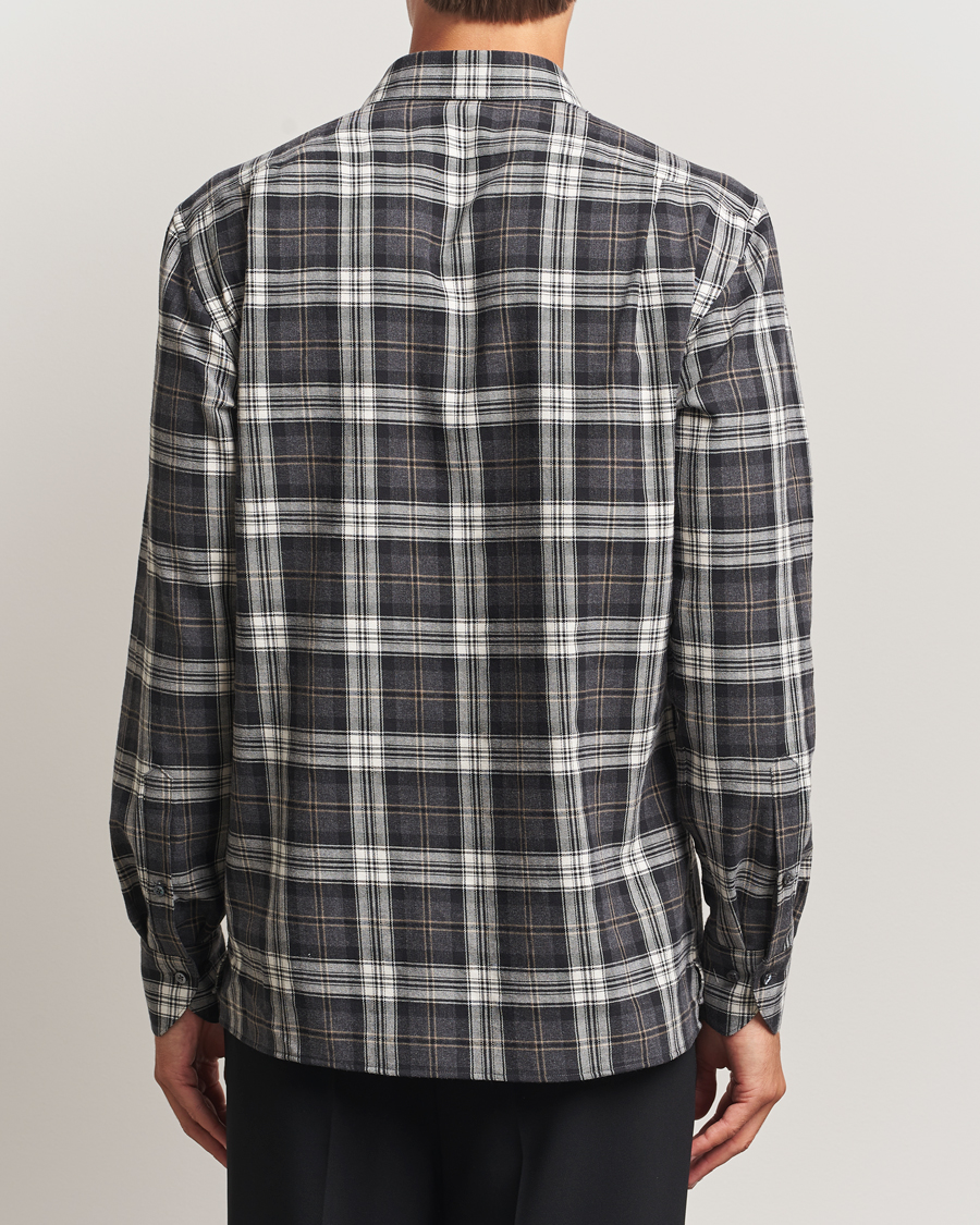 Heren | Overhemden | Stenströms | Regular Fit Checked Pocket Shirt Grey