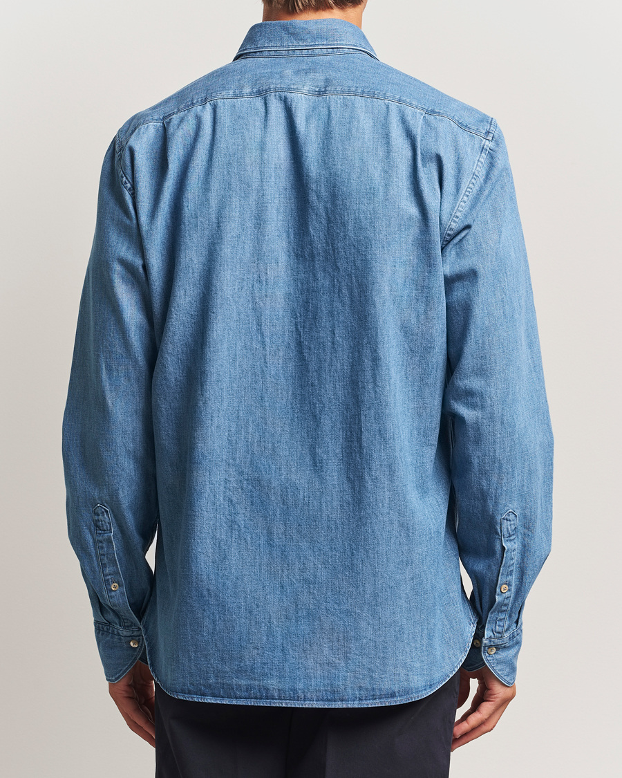 Heren | Overhemden | Stenströms | Regular Fit Pocket Denim Shirt Blue