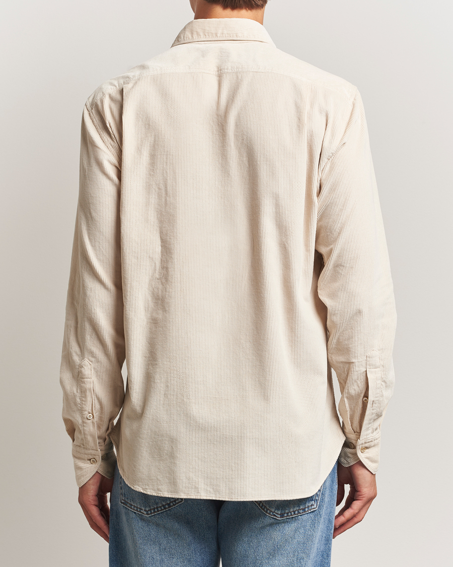 Heren | Overhemden | Stenströms | Regular Fit Cord Pocket Shirt Beige