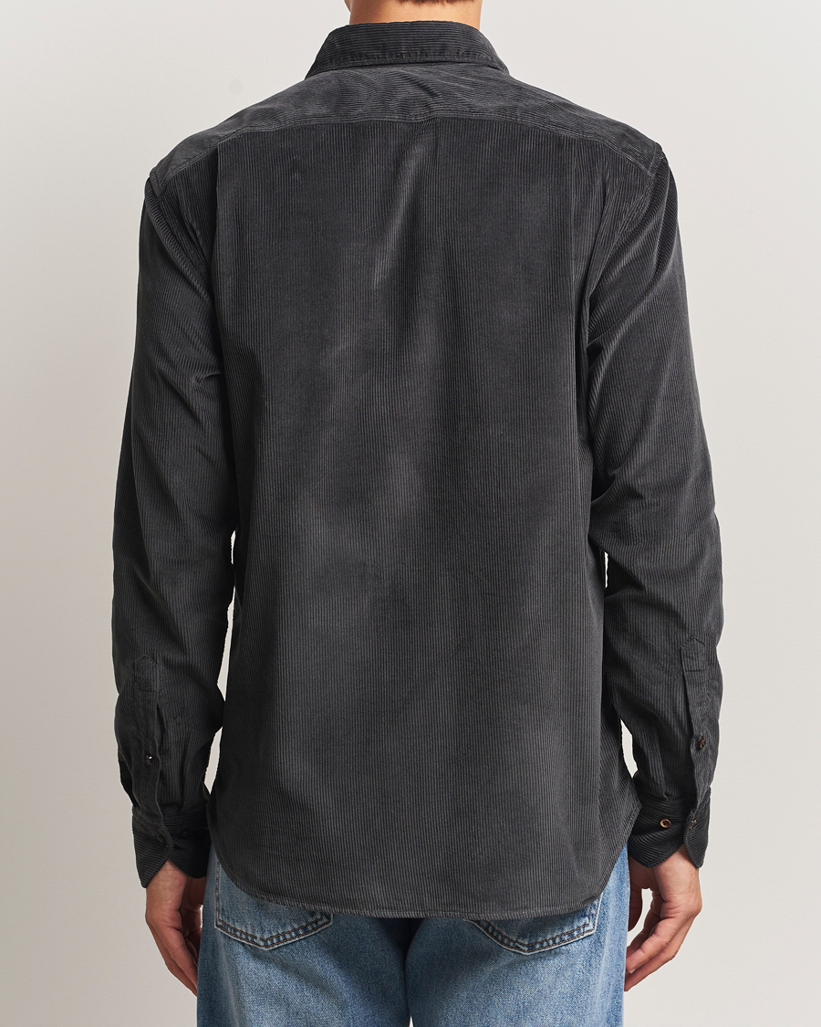 Heren | Overhemden | Stenströms | Regular Fit Cord Pocket Shirt Dark Green