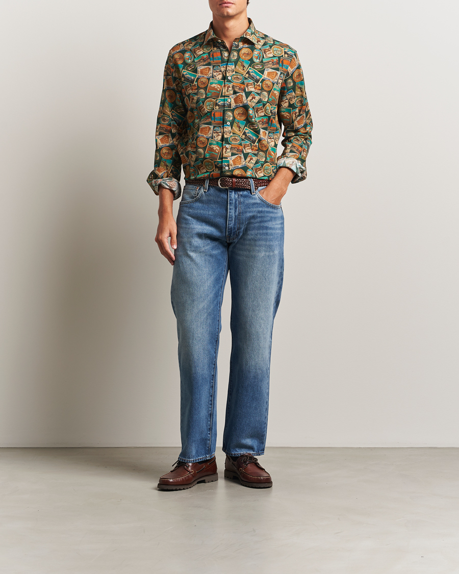 Heren | Overhemden | Stenströms | Regular Fit Printed Ski Shirt Multi